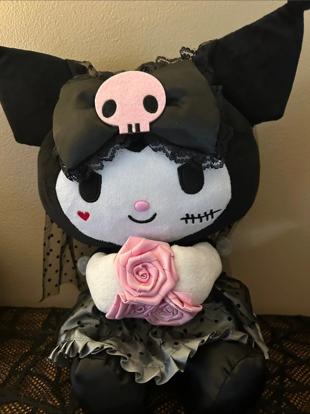 Sanrio Plush Halloween Doll Set in White, Black & Pink